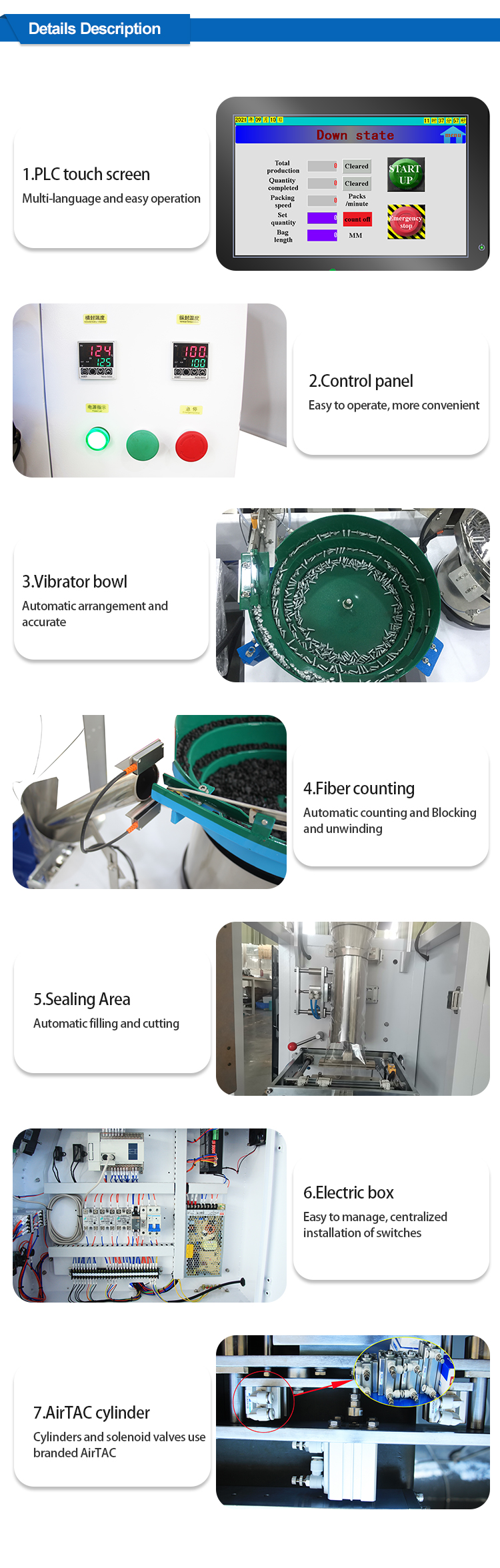 Fully Automatic Feeding Filing Screws Hardware Packing Machine