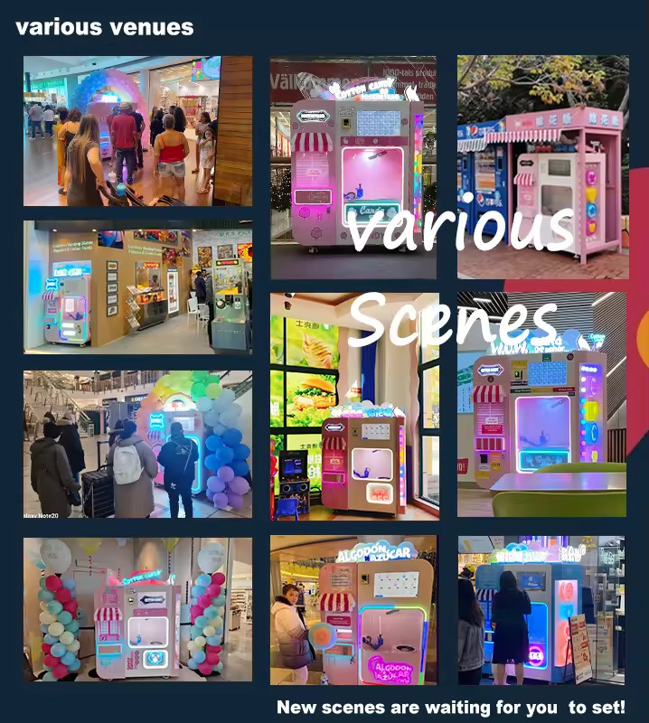 Automatic Cotton Candy Vending Machine Which is totally Automatic and colorful
