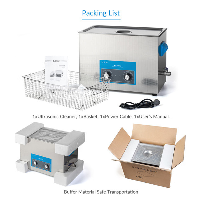 400W Ultrasonic Cleaning Equipment , 20L Lab Ultrasonic Washer With Drain Valve