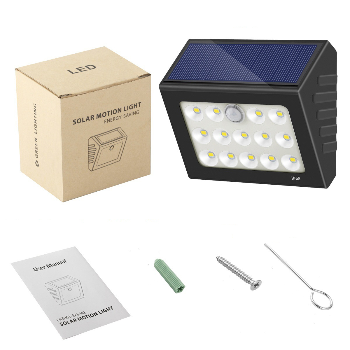 Solar Motion Sensor Light Outdoor, 19 LED Wall Light Solar Powered Garden Light, Waterproof Wireless Security Lights