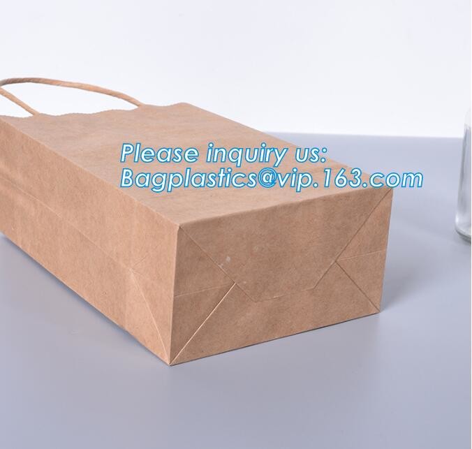 Customized Red Printed Kraft Paper Shopping Bag with Ribbon Handles and Bowknot,Kraft Paper Shopping Bag with Kinds off