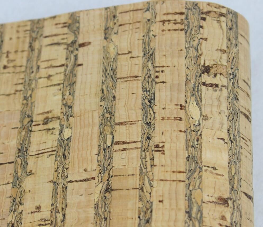 Factory Price 1.4m Width Square Texture Cork Fabric in Nature Color for Wallet Making