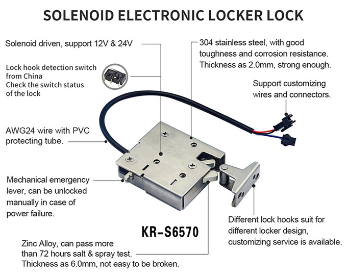12V Automatic Magnetic Electronic Rotary Latch Stainless Steel Cabinet Locker Lock