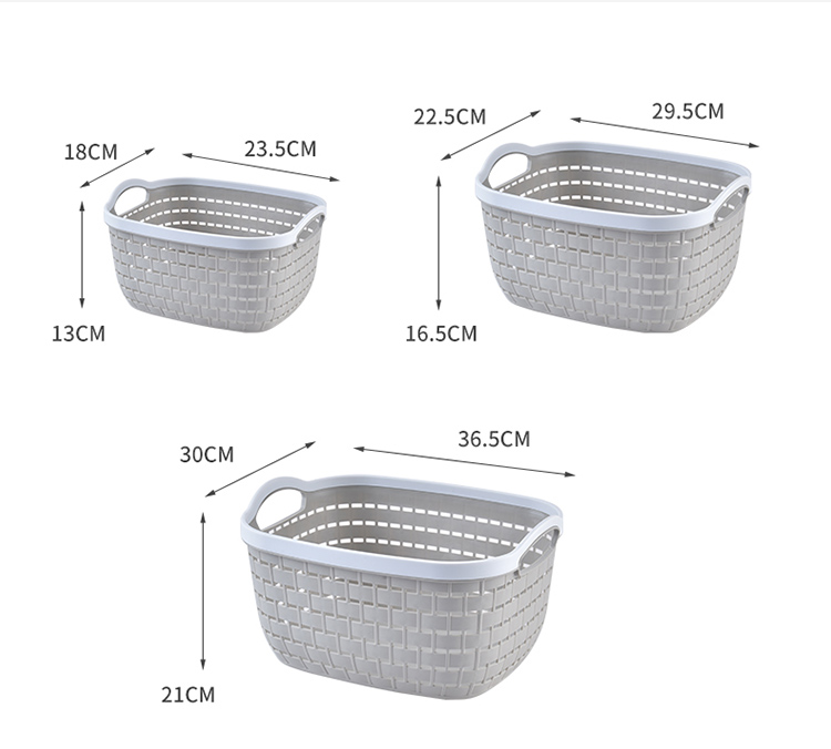 Household Plastic Caddy Basket With Handle 30x21 Plastic Storage Basket