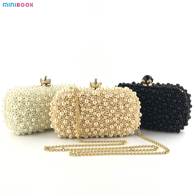 Special Crystals Beaded Pearl Clutch Evening Bags for Women's Wedding Celebrations
