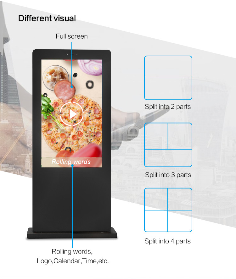 High Brightness Waterproof Outdoor Digital Signage Lcd Touch Screen 65"