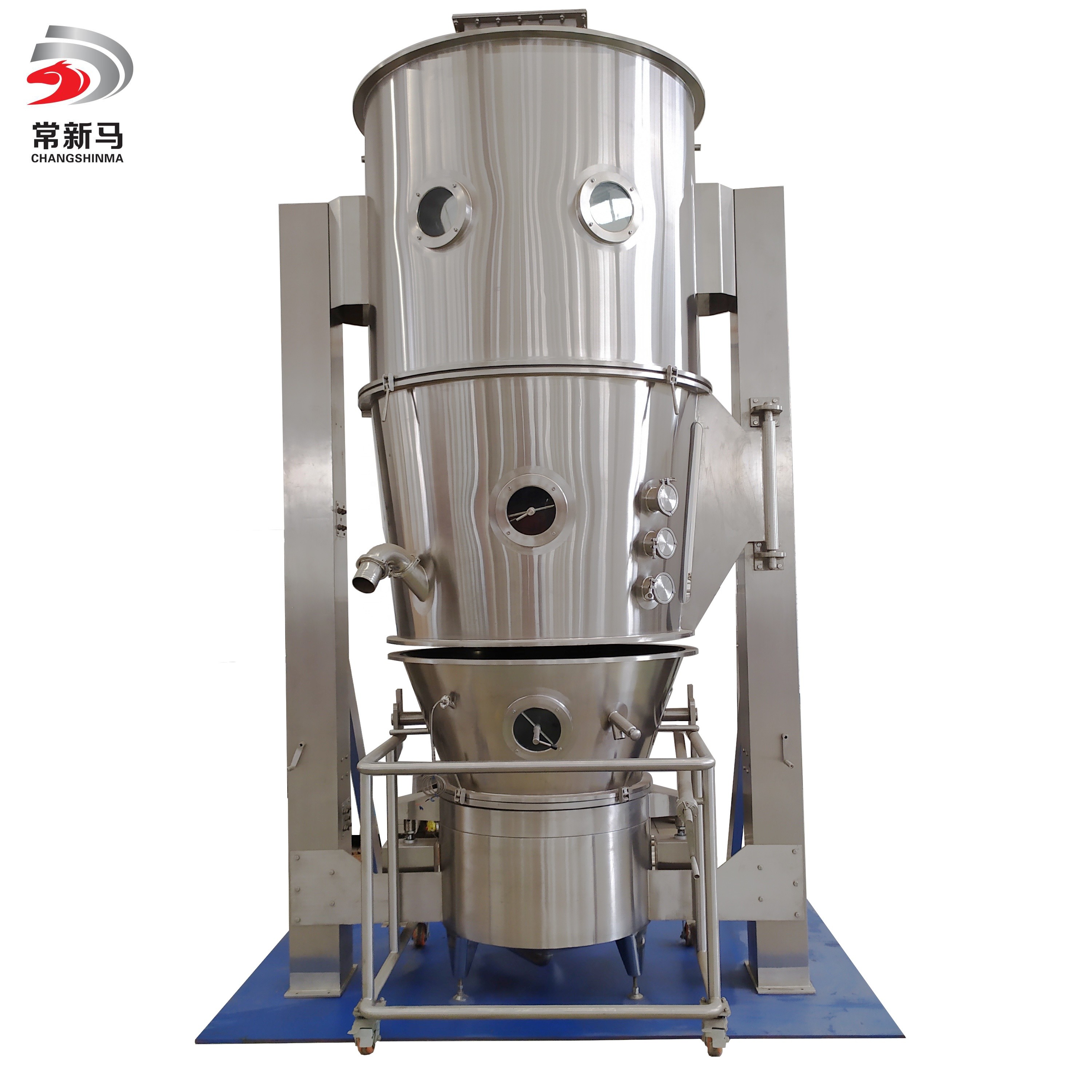 30KG To 90KG Industrial Vertical Fluid Bed Dryer Mechanism SUS316L