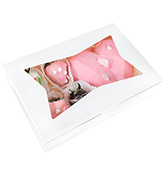 Small Treats White Bakery Cookie Boxes with Window 4x4x2.5 Inches Customized Packaging