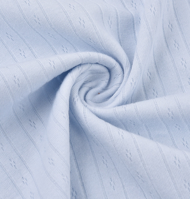 Antibacterial Complete Cotton Natural Gauze Fabric 40S Knit Double Bar Jacquard