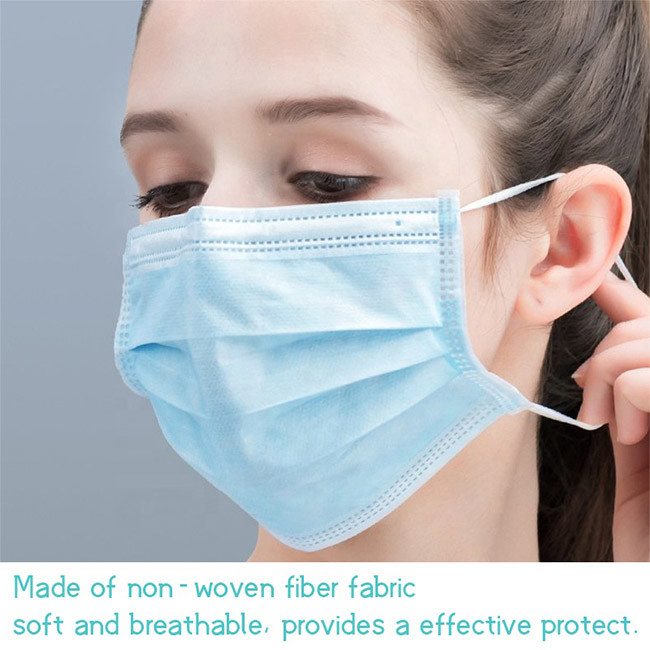 Blue White Medical Surgical Face Mask Antibacterial Earloop Face Masks