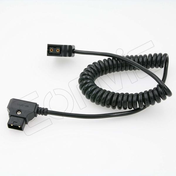 Coiled Camera Power Cable , D Tap 2 Pin Male To Female Power Cord for Anton