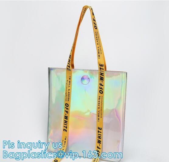 Handbag Shoulder Tote Makeup Bag, Summer Beach Clear PVC Shoulder Bag DIY Transparent Tote Bag, PVC Swim Shoulder Bag Pa