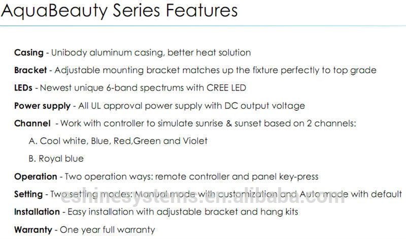 2015 AquaBeauty 140 watt LCD display dimmable cree led aquarium light Full Spectrum Salt
