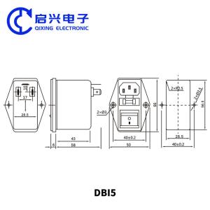 DBI5 IEC Socket Power Filter With Fuse And Switch 1A-10A EMI Line Filter