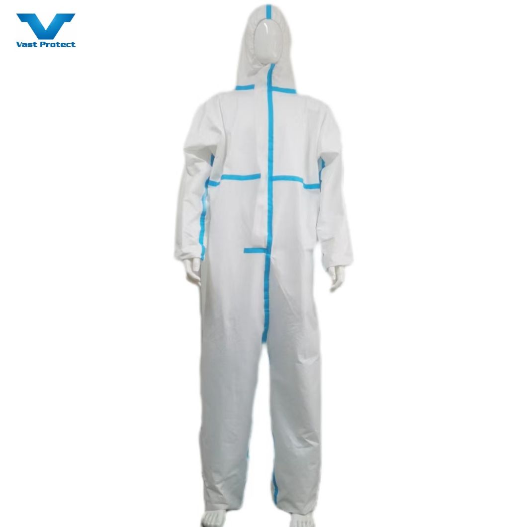 En1149 Anti-Static Disposable Microporous Wholesale Coverall with Elastic Wrist