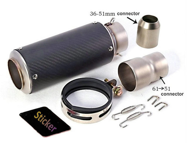 Motocross universal motorcycle muffler 51 - 61mm Carbon Fiber Exhaust Pipes