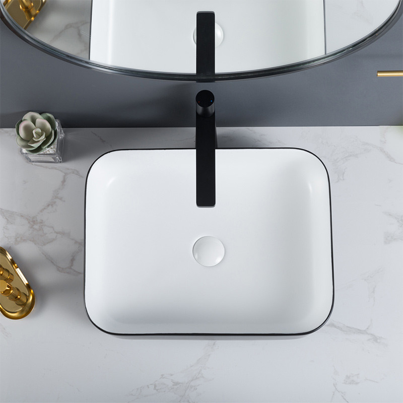 High-Gloss Finish Rectangular Wash Basin Price Durability Custom Vessel Sinks