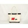Buy cheap Natural Cotton Canvas Tote Bags With Velvet Flocking Parts With Flocking Logo from wholesalers