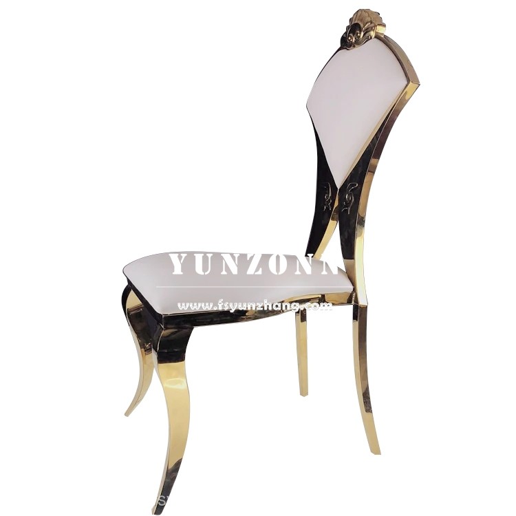 New Design Hotel Banqeut Wedding Chair Fan-Shape Chair Back Stainless Steel Chair