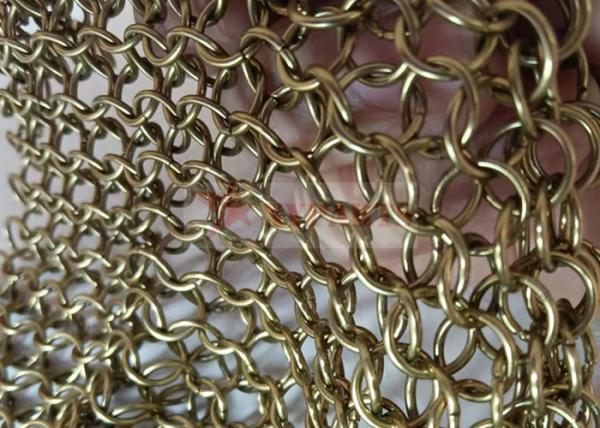 1.0x8mm Ring Chainmail Curtain Brass Material Metal In Sound Stage