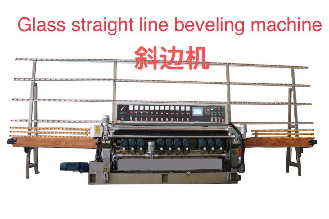 Glass Straight Line Beveling Machine 11 Motors with PLC Glass Polishing Machine