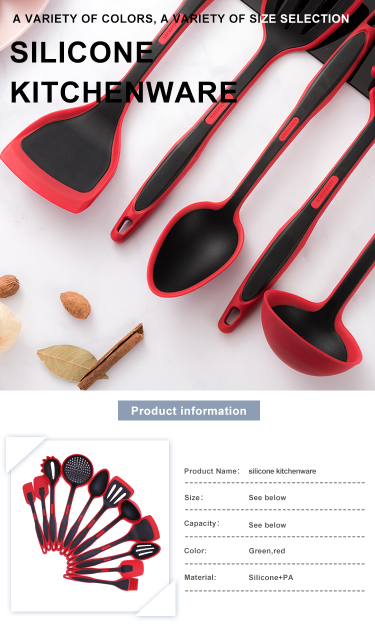 Non Corrosive BPA Free Silicone Kitchen Utensils Set
