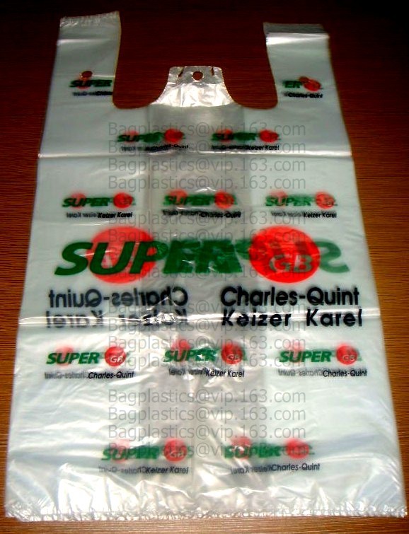 Large Plastic Grocery T-Shirt Bags - Plain White,Thank You Grocery Shopping Bags Biodegradable Reusable Recyclable Pack