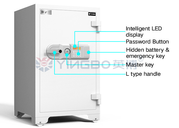 Adjustable Shelves Fireproof Safe Box Solid Steel Latches Secure Valuables Documents