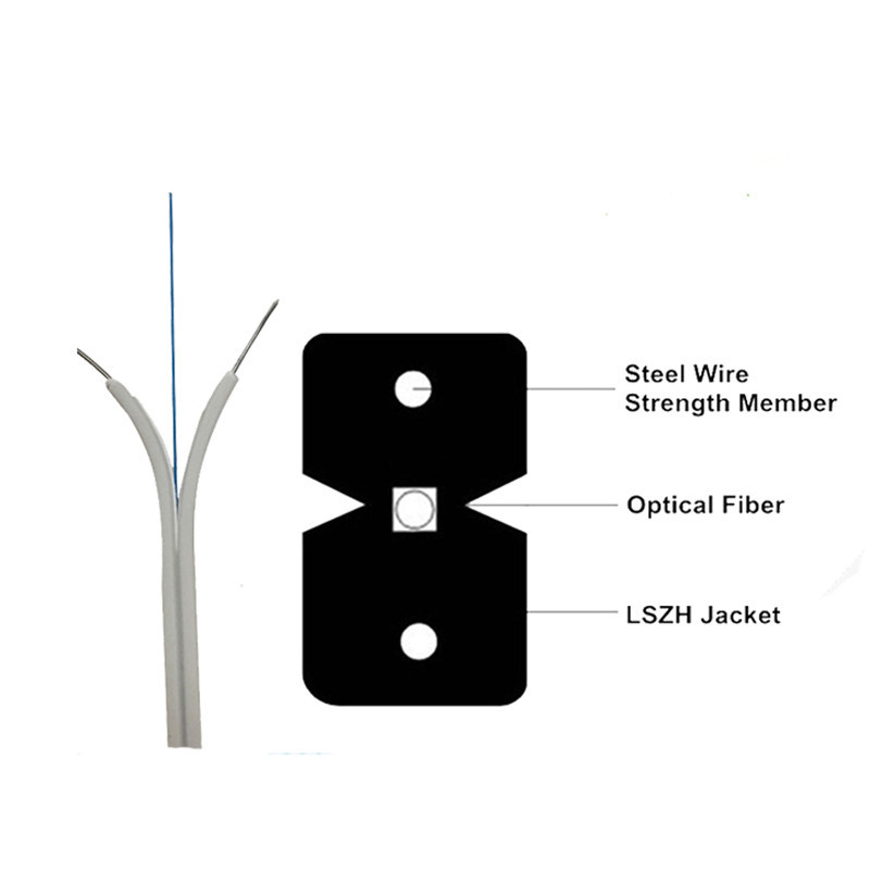 Fiber Optic Wire 1 Core 2 Core FTTH Drop Cable G657