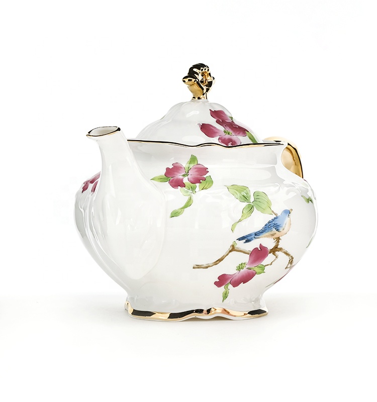 2 Litre Ceramic Teapot Ceramic Floral Teapot Large Capacity For Afternoon Tea