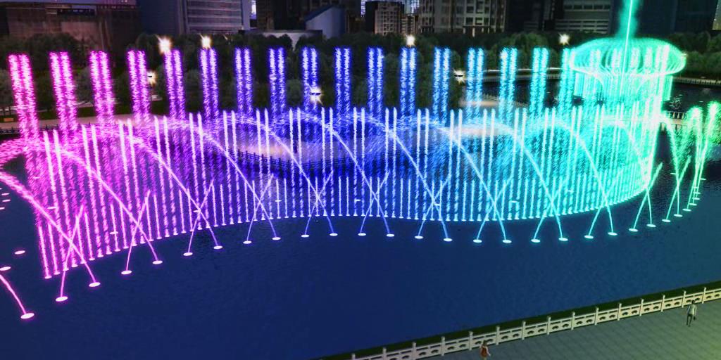 Outdoor Lighting Large Music Dancing Fountain Music Control
