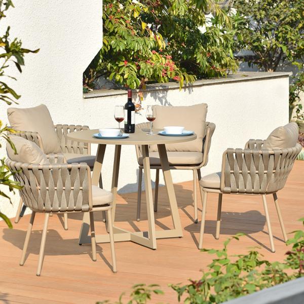 Leisure Patio Furniture Set With European Style PE Rattan Armchairs And