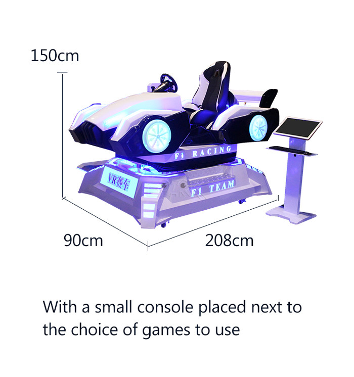 Four Wheel Drive Electric Car 9d Vr Simulator Fiberglass Material White Color