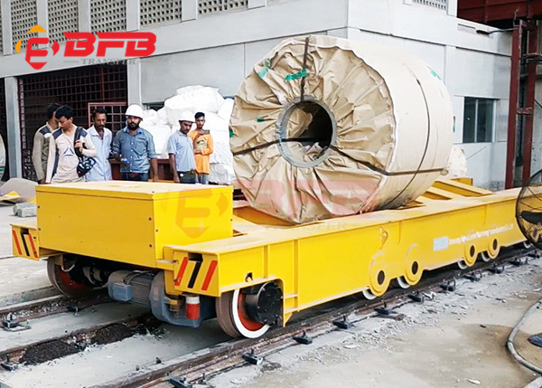 Electrical 20 Ton Steel Plant Coil Transfer Trolley Battery Transfer Cart