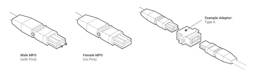 Aqua 10Gbs Multi Mode 24 Fiber OM4 MPO Patch Cord