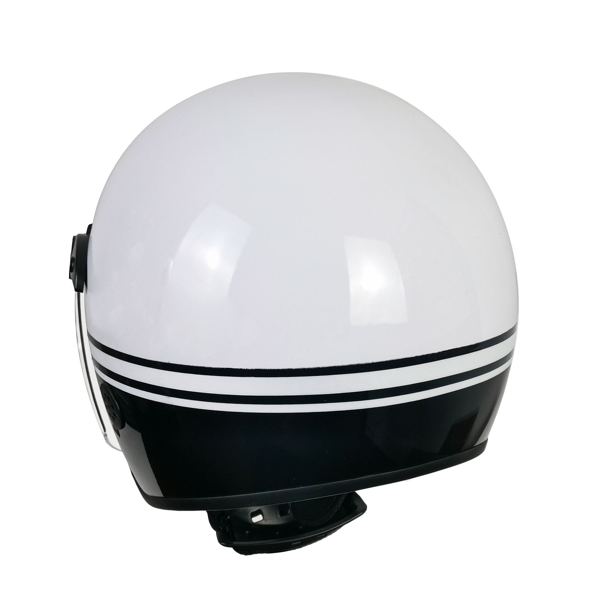 Half Open Face Retro Motorcycle Helmet for Head Protection White and Customizable XL