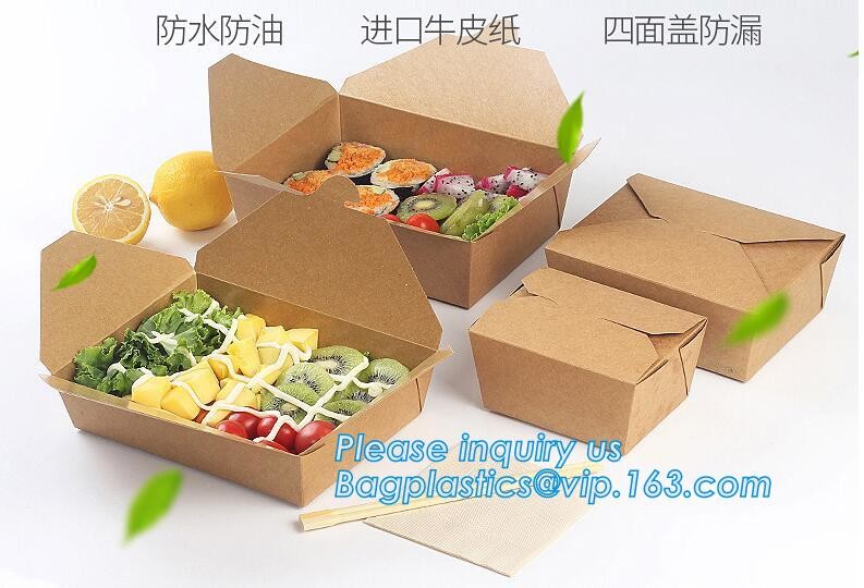 Cheap Cardboard foldable kraft paper lunch box with window,Lunch noodle fast food kraft paper box by customized logo pri