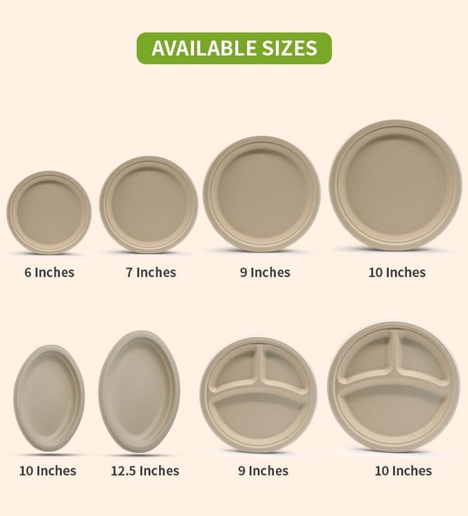 Environmental Protection Sturdy Biodegradable Bagasse Plates Bagasse Pulp Products