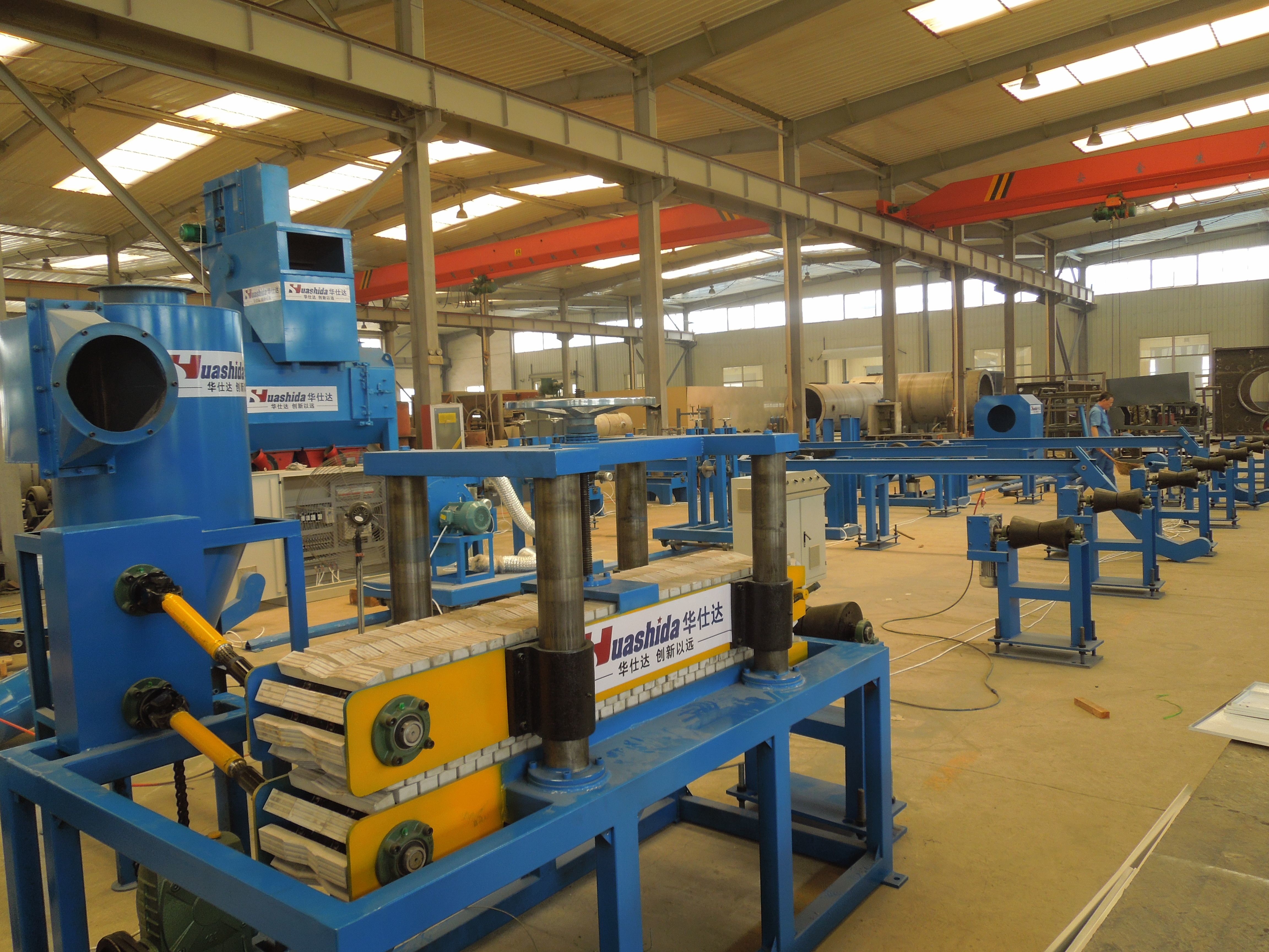 2-4mm Steel Pipe Out Wall Shot Blasting Machine For 3PE Anti Corrosion Coating Production Line
