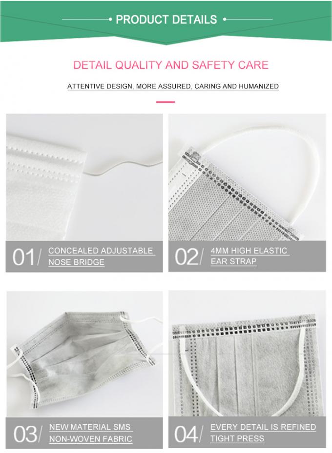 Non Irritating Disposable Kids Mask , Dust Prevention Child Surgical Mask