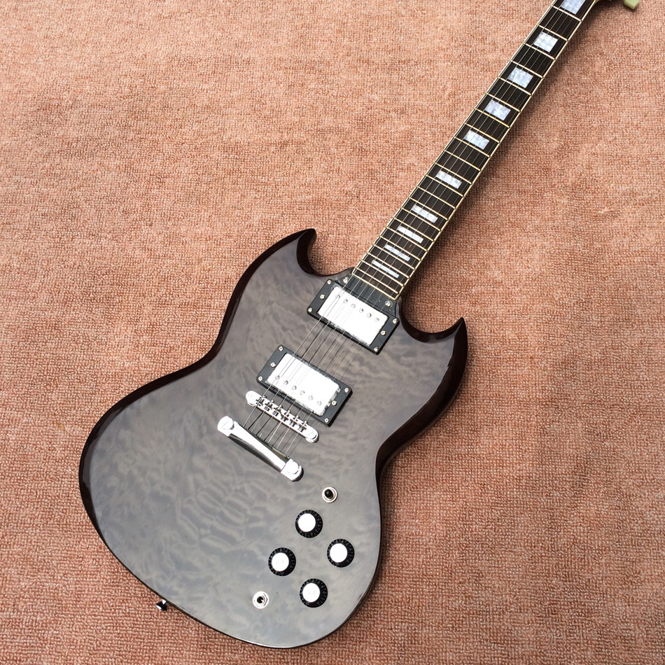 New style custom SG electric guitar, the burst tiger Flame Maple Top & Rosewood Fingerboard SG electric guitar, free shi