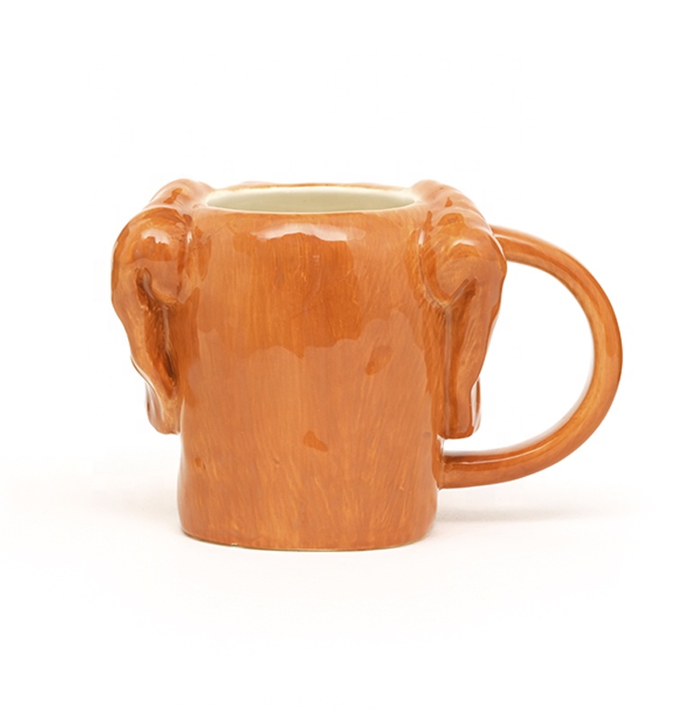 Best Selling cute earthenware 3d dog shaped Animal Ceramic Mugs Design with 3D handpaint