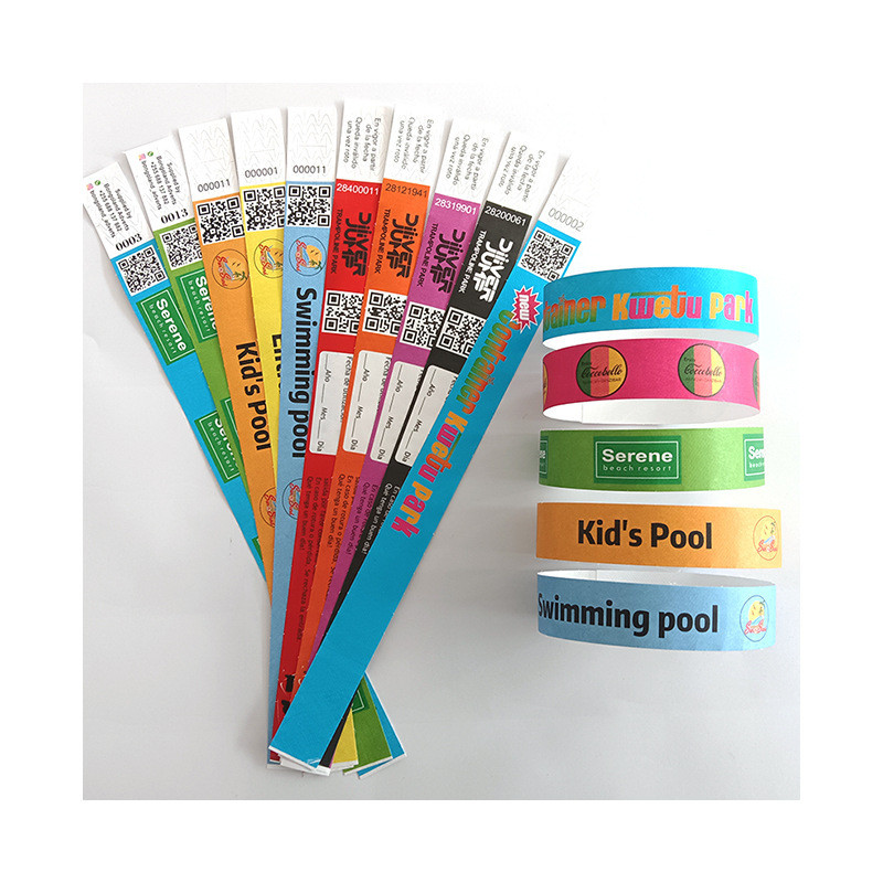 Event Festival Tyvek Paper Wristbands With Barcoding And Security Features