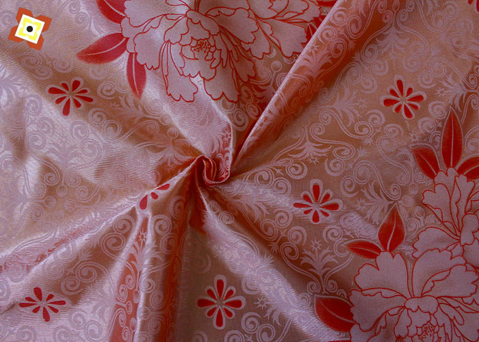 Orange Mattress Quilting Fabric Woven Warp Knitting Printing