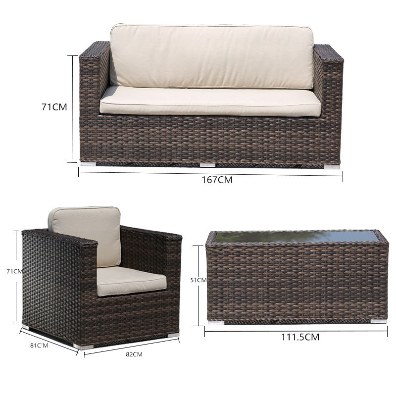 Living Room Wicker Outdoor Couch Black Garden Sofa Dining Set