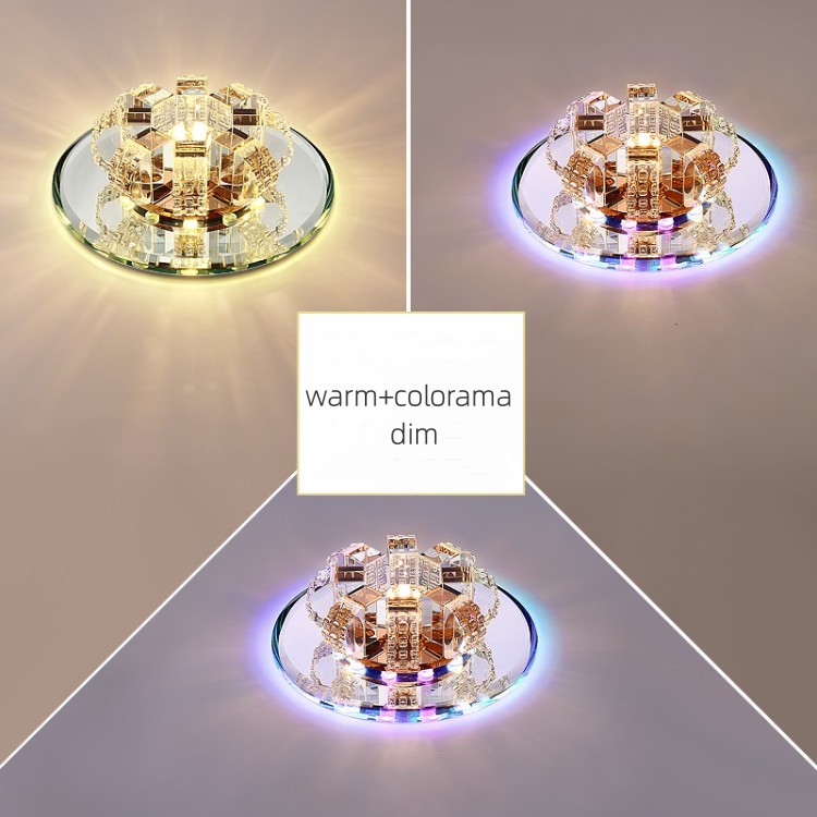 Modern Crystal Aisle Spot Light Creative Entry Glass Balcony Porch Hall Corridor Ceiling Downlight