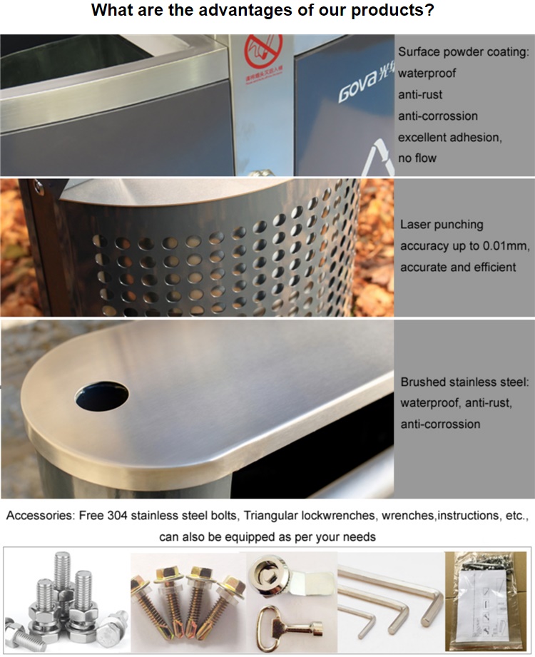 Eco Friendly ISO9001 Certificate 45L Street Trash Bin