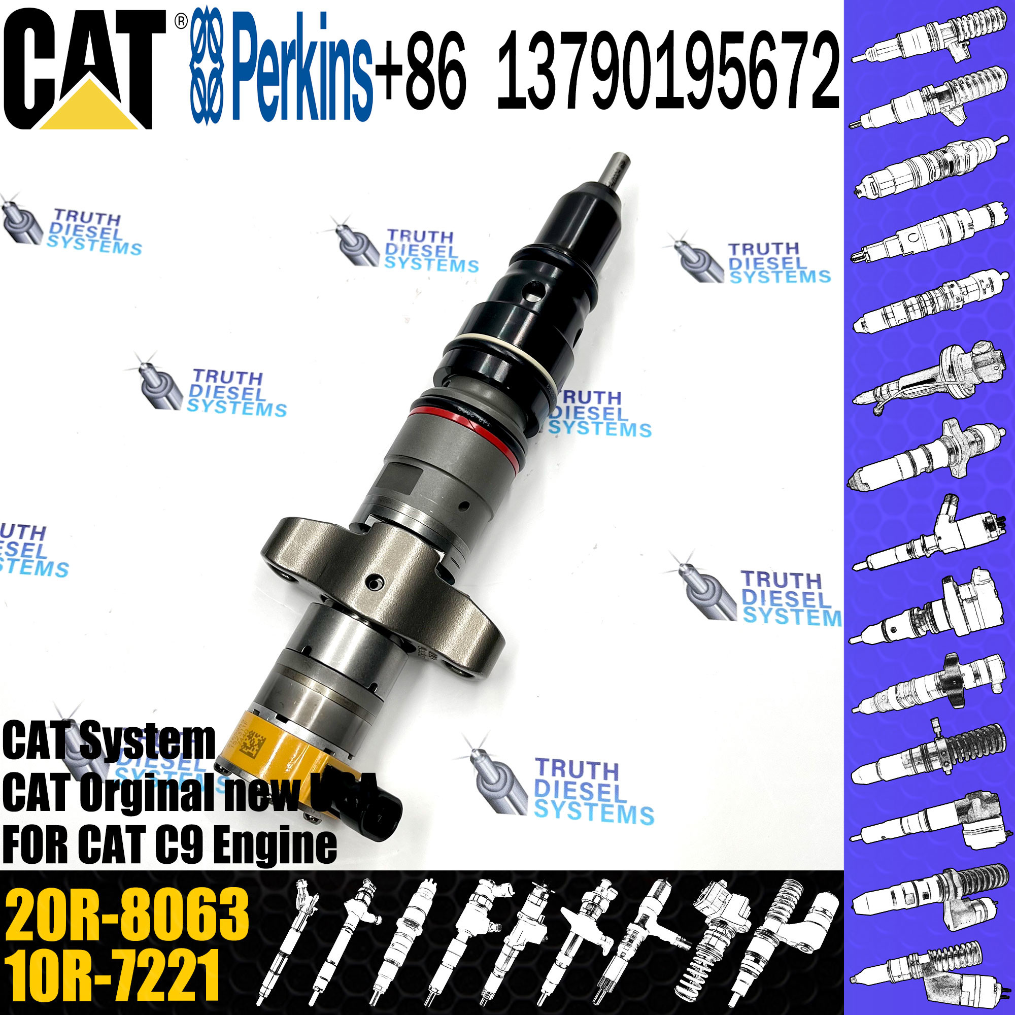Diesel Fuel Injector 328-2573 20R-8063 557-7634 293-4071 10R-7222 10R-4764 577-7633 20R-8064 For Caterpillar C9
