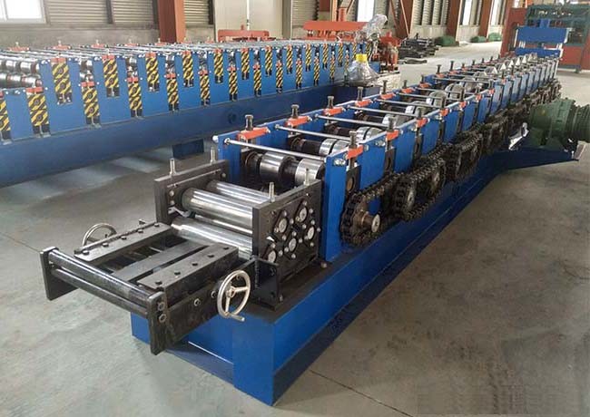 Blue Color Purlin Roll Forming Machine Yield Strength 235Mpa With 14 Steps Rollers