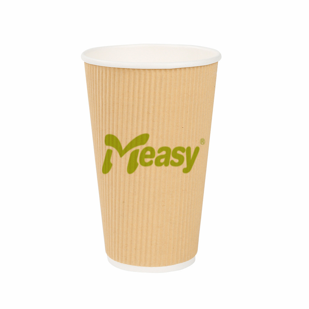 Large Capacity Ripple Paper Cups Skid-proof For Cappuccino / Latte